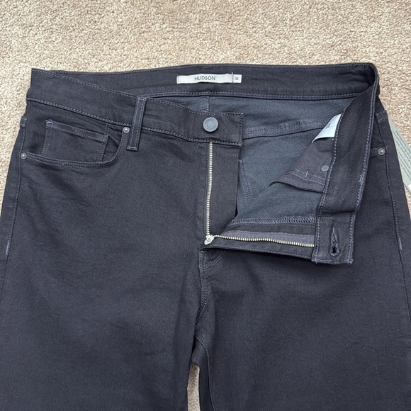 NWT Hudson Nico Mid Rise Barefoot Bootcut Black Wash Raw Hem Jeans Size 32 - Picture 5 of 12